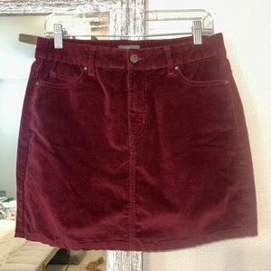 Maroon Corduroy Mini Skirt